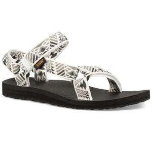 Teva Black and White Sport Sandals with Geometric Straps